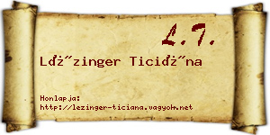 Lézinger Ticiána névjegykártya